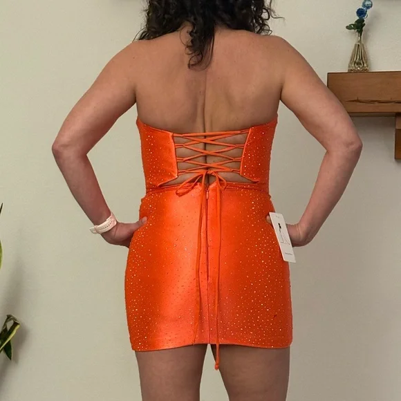 Extravagant Sheath Sweetheart Pleated Short/Mini Jersey Homecoming JEWELED New - Picture 2 of 8